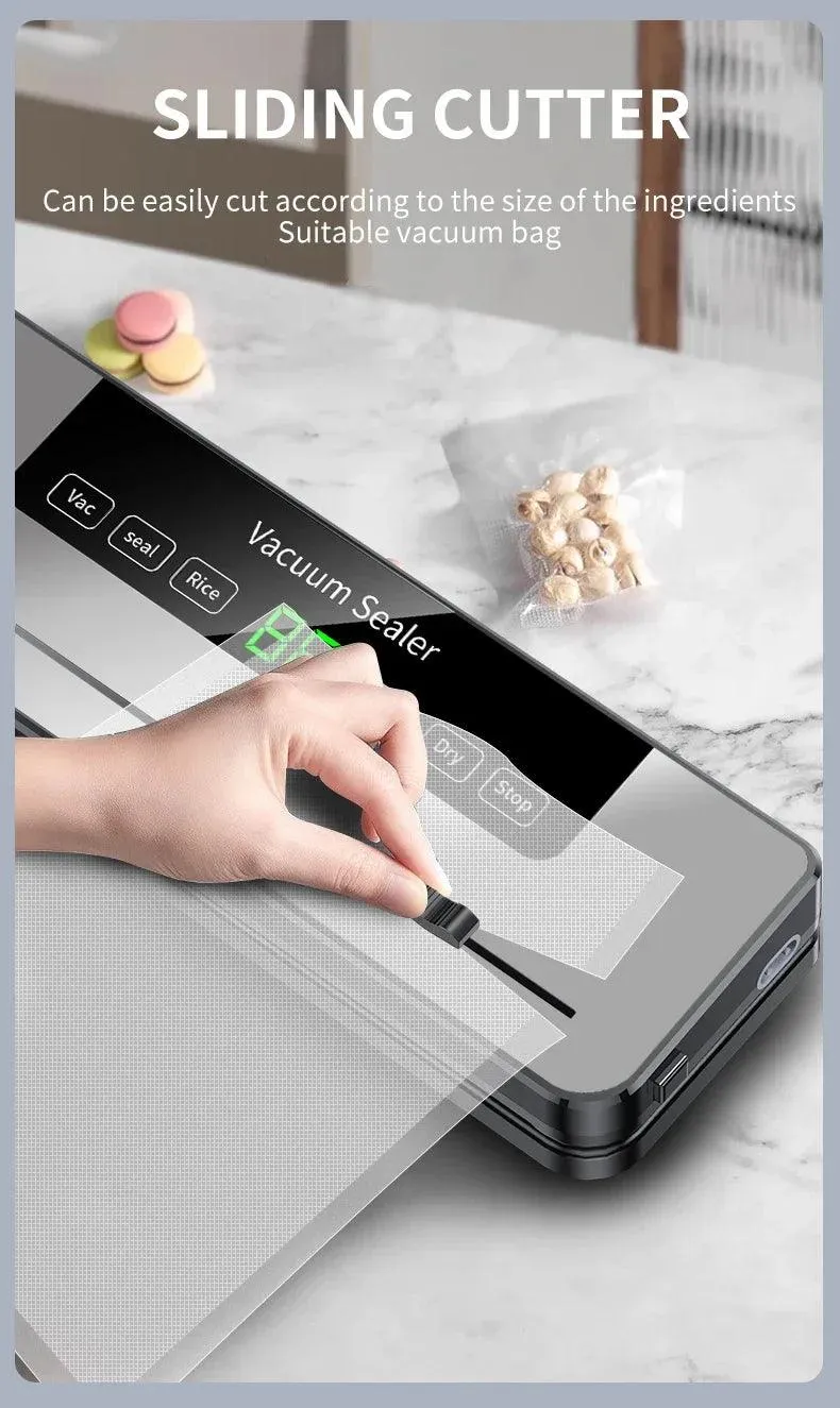 🔒 Electric Vacuum Sealer for Dry/Wet Food | 30cm Sealed Packaging | UV Sterilization & Built-in Cutter