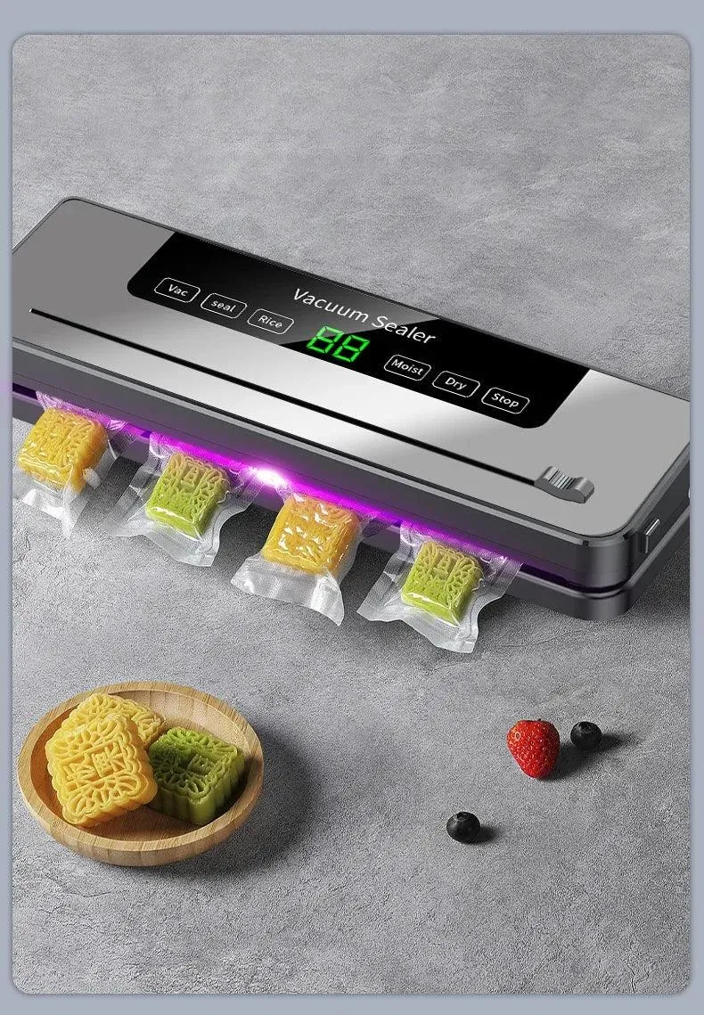 🔒 Electric Vacuum Sealer for Dry/Wet Food | 30cm Sealed Packaging | UV Sterilization & Built-in Cutter