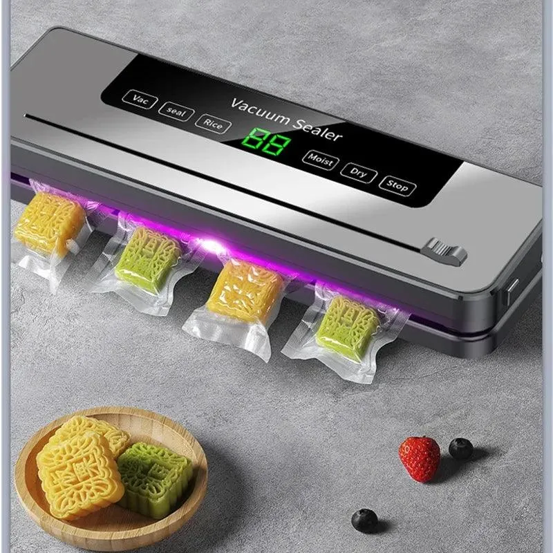 🔒 Electric Vacuum Sealer for Dry/Wet Food | 30cm Sealed Packaging | UV Sterilization & Built-in Cutter