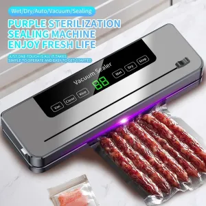 🔒 Electric Vacuum Sealer for Dry/Wet Food | 30cm Sealed Packaging | UV Sterilization & Built-in Cutter