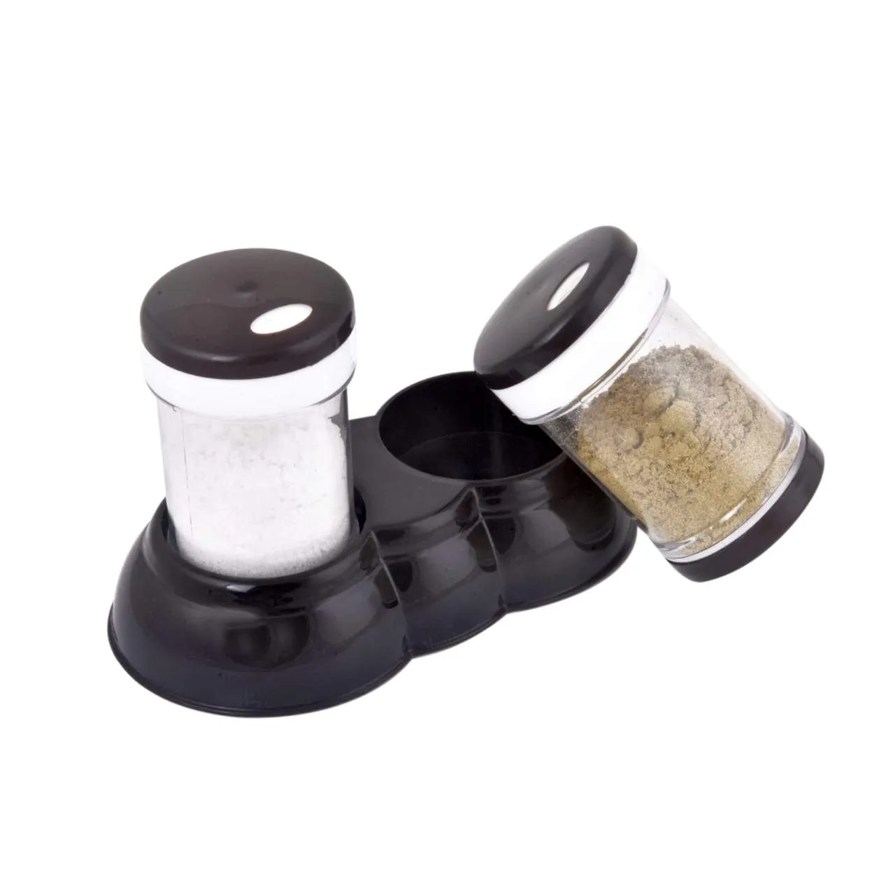 0148 Plastic Salt & Pepper Shakers/Masala Dabbi with Stand/Salt and Pepper Set for Dining Table