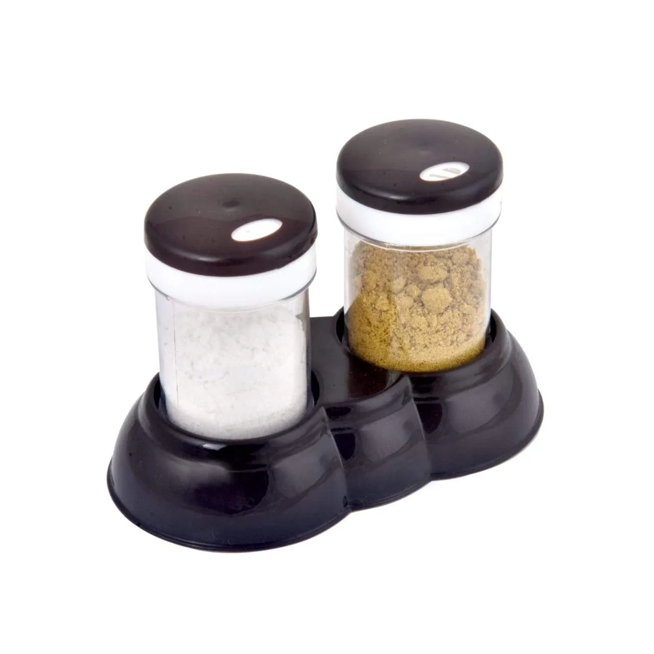 0148 Plastic Salt & Pepper Shakers/Masala Dabbi with Stand/Salt and Pepper Set for Dining Table