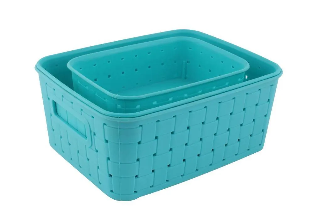 062 Smart Baskets for Storage(Set of 3) Sky Blue