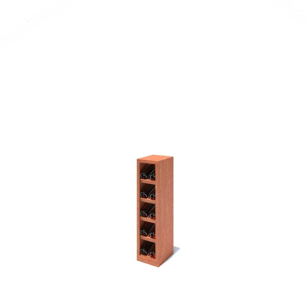 2 Column - 10 Bottle Stacked Display Base Wine Rack