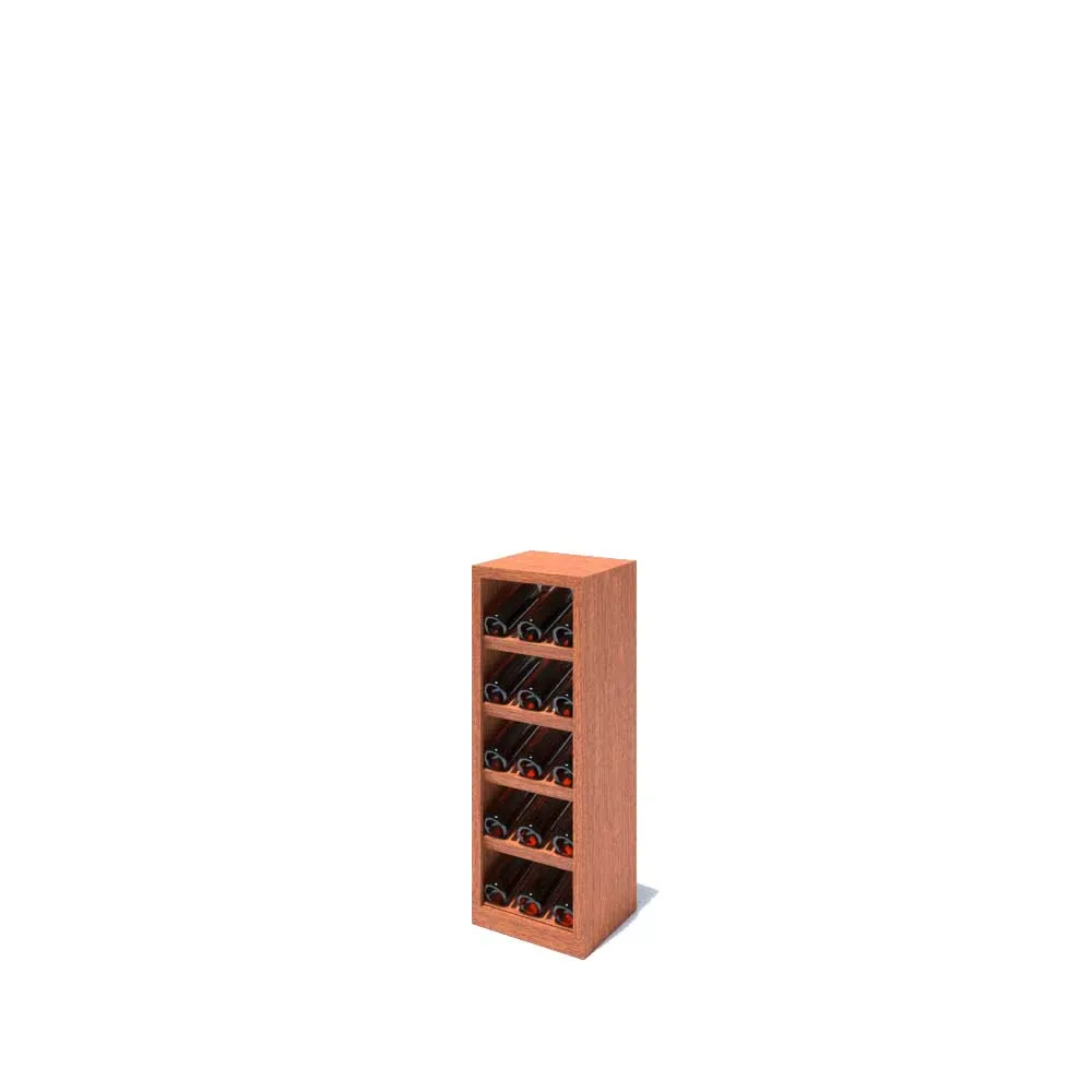 3 Column - 15 Bottle Stacked Display Base Wine Rack