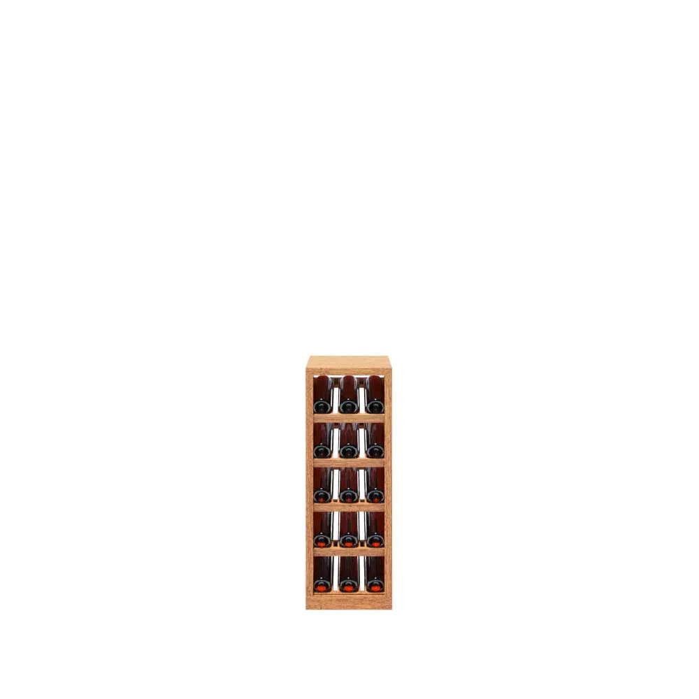 3 Column - 15 Bottle Stacked Display Base Wine Rack