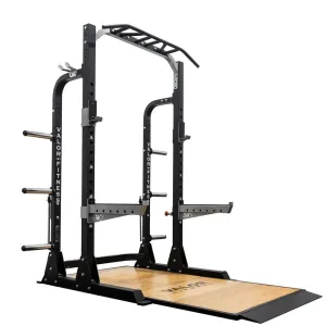 3x3 Half Rack w/ Platform, Multi Grip Bar, and Plate Storage