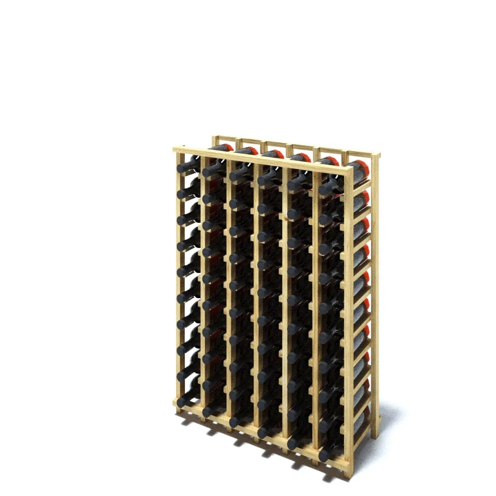 6 Column Pine Base Wine Rack