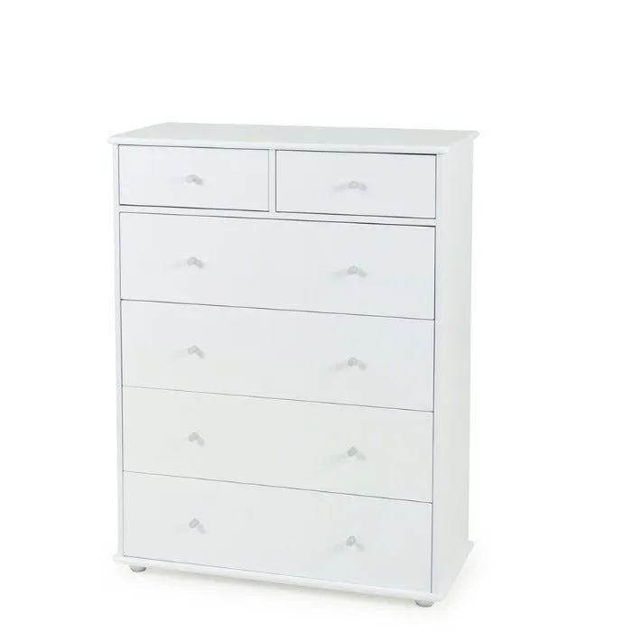 Ablaze 5 Drawer Split Tallboy White