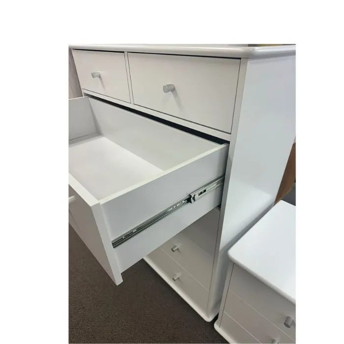 Ablaze 5 Drawer Split Tallboy White