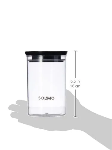 Amazon Brand - Solimo Plastic Storage Jar and Container Set I Air Tight & BPA Free Containers For Kitchen Storage Set I Grocery Kitchen Container Set I Multipurpose Jar, 900 Ml Each, Set 6, Black