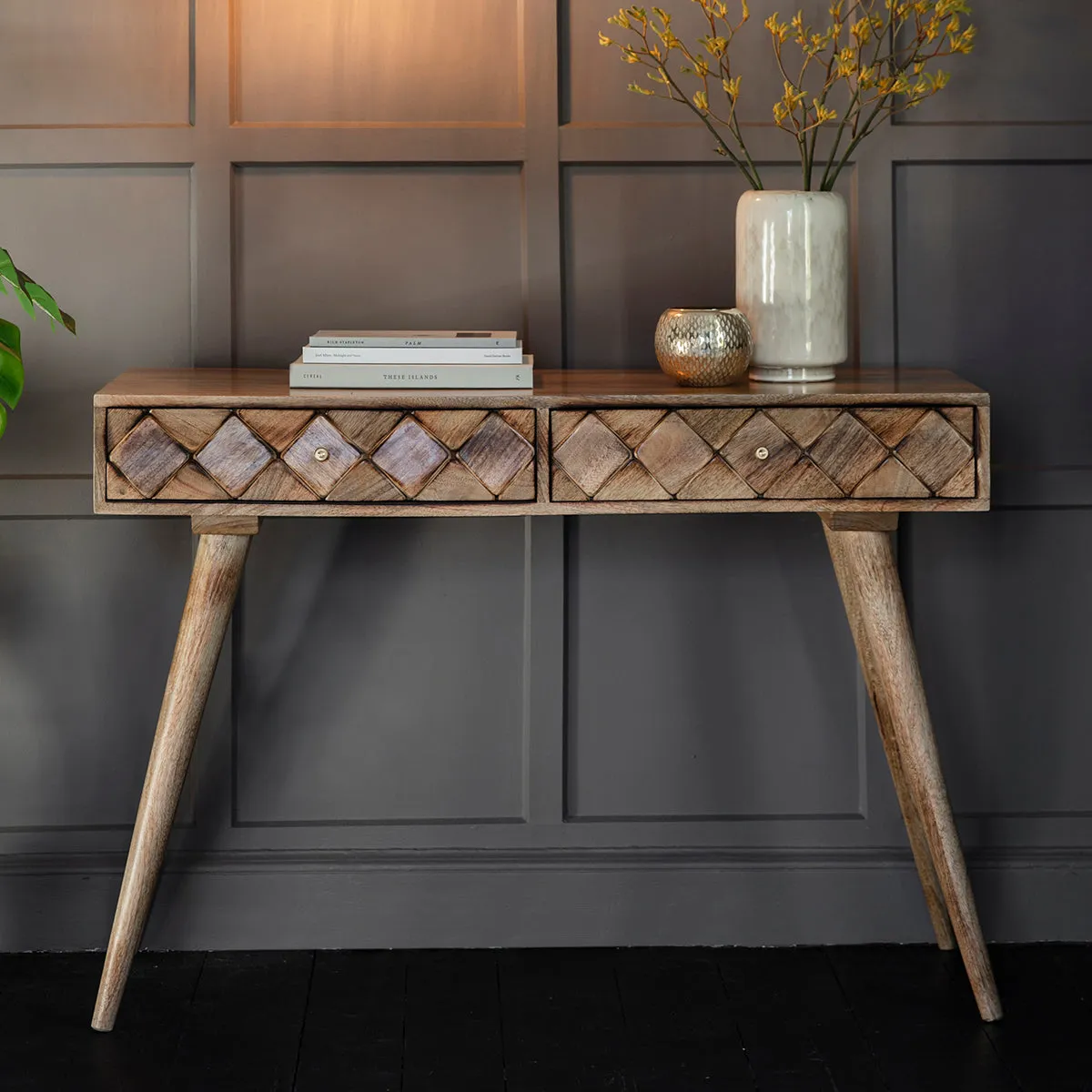 Amos Tuscany Console Table Burnt Wax