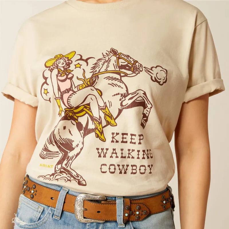 Ariat Women's Natural Keep Walkin' Cowboy Tee 10052542