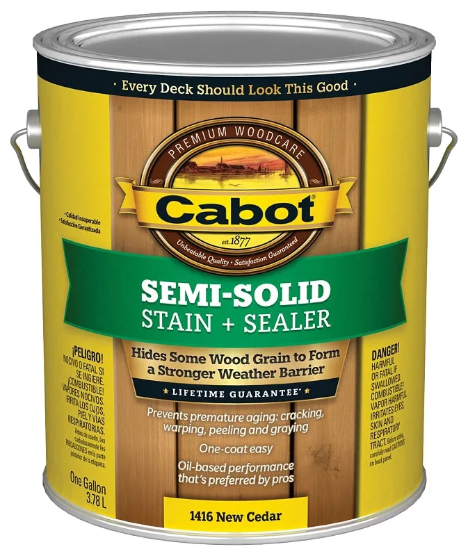 Cabot 140.0001416.007 Deck and Siding Stain, New Cedar, Liquid, 1 gal :GAL: QUANTITY: 1