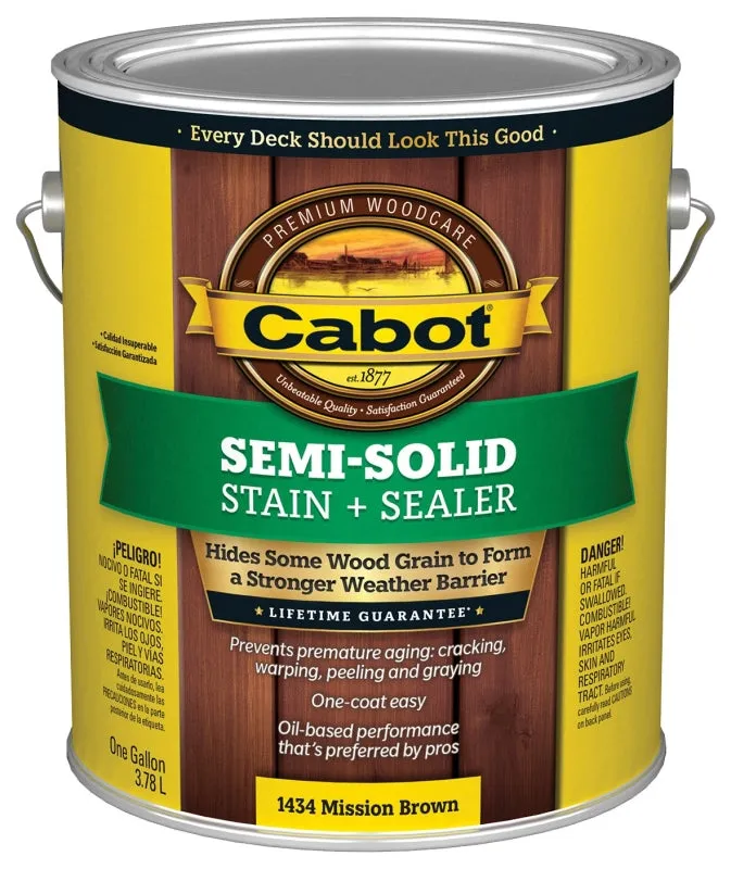 Cabot 140.0001434.007 Deck and Siding Stain, Mission Brown, Liquid, 1 gal :GAL: QUANTITY: 4