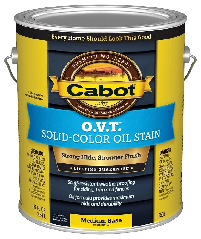 Cabot O.V.T. 140.0006508.007 Oil Stain, Medium Base, Liquid, 1 gal :GAL: QUANTITY: 4