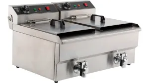 Combisteel Electric Counter Top Fryer Twin Tank 2 x 10 Litre 400v - 7455.1007