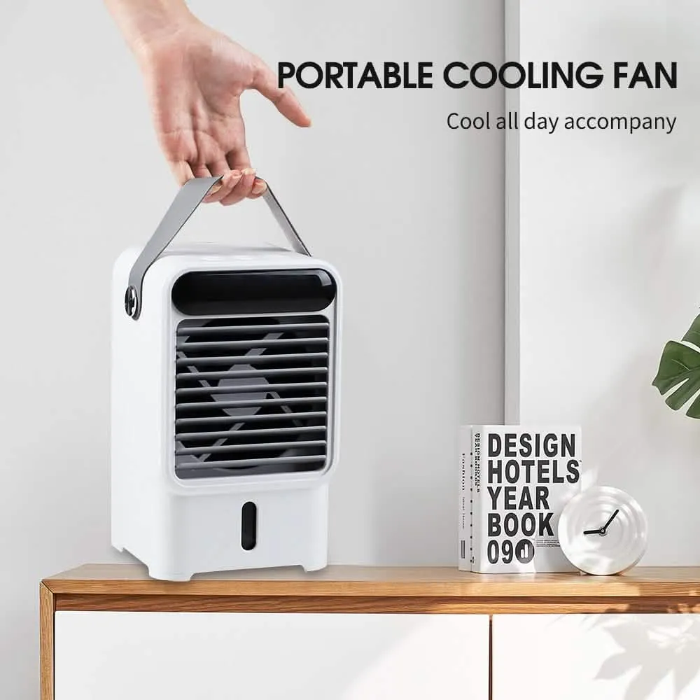 Compact Personal Air Cooler with Rapid Cooling and Adjustable Fan Speeds