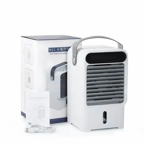 Compact Personal Air Cooler with Rapid Cooling and Adjustable Fan Speeds