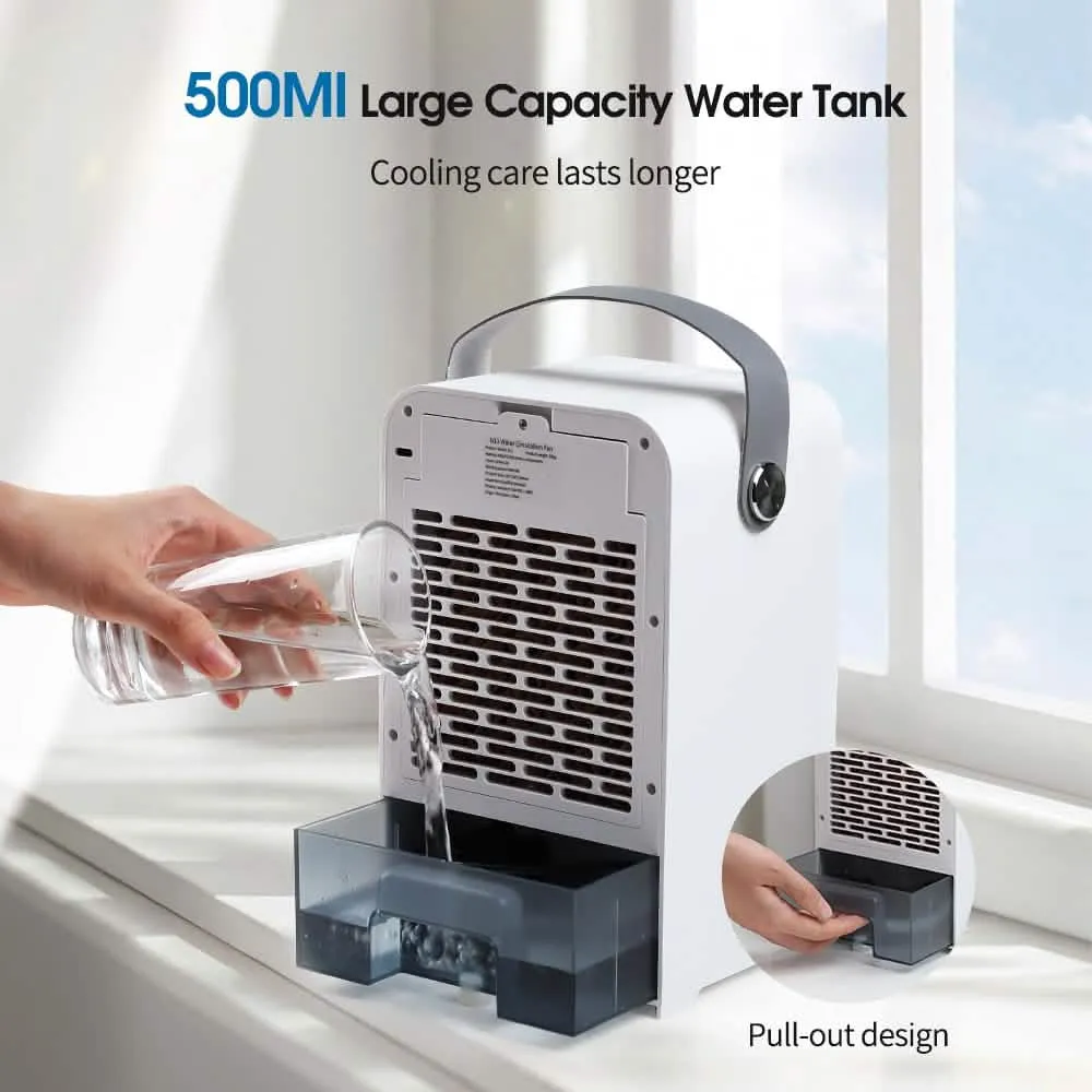 Compact Personal Air Cooler with Rapid Cooling and Adjustable Fan Speeds