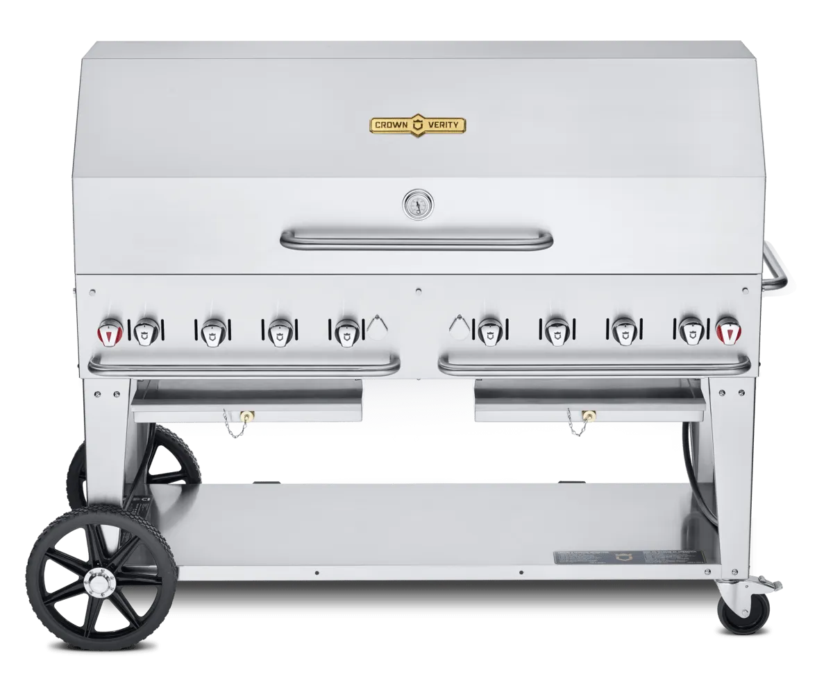 Crown Verity Premium Mobile Grill Professional Series Charbroiler 60" with Roll Dome CV-MCB-60-1RDP