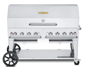 Crown Verity Premium Mobile Grill Professional Series Charbroiler 60" with Roll Dome CV-MCB-60-1RDP