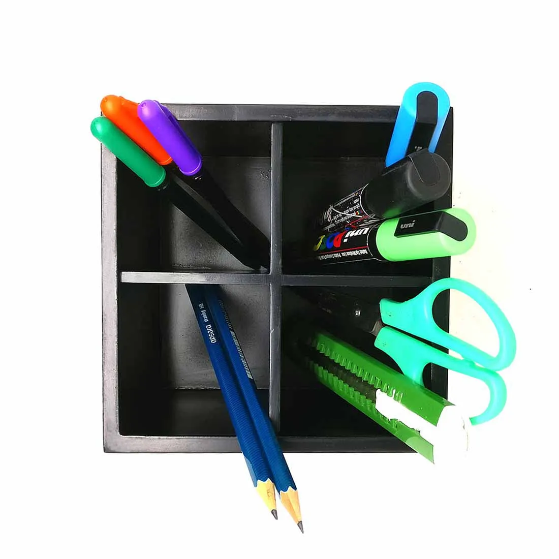 Desk Organizer For Stationery -  Colorful Vertical Lines