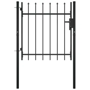 Door Fence Gate with Spear Top 100x75 cm