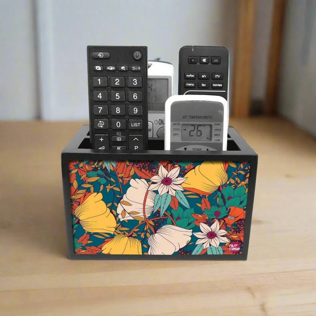 Elegant Remote Control Holder For TV / AC Remotes -  Autumn Leaves