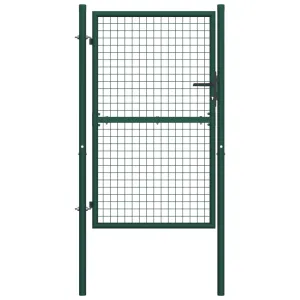 Fence Gate Steel 100x200 cm Green