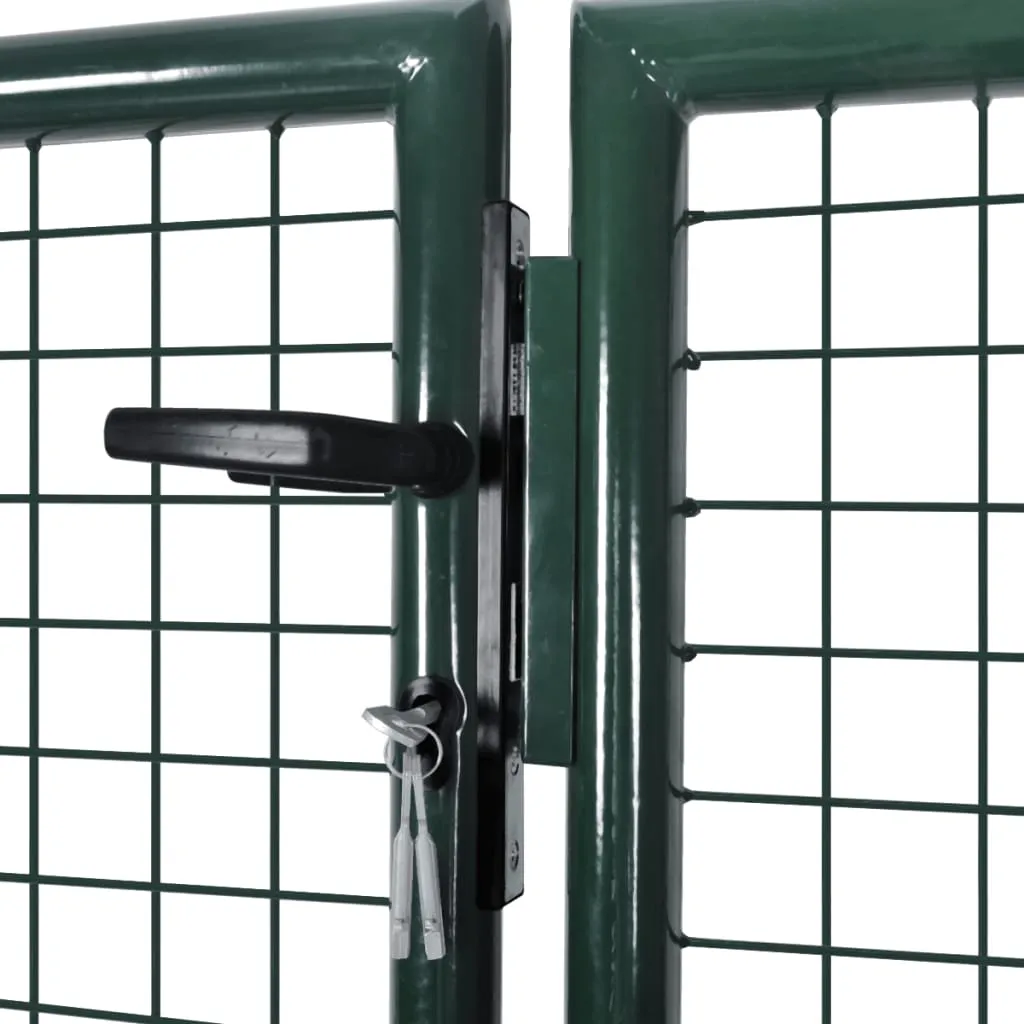 Fence Gate Steel 306x150 cm Green