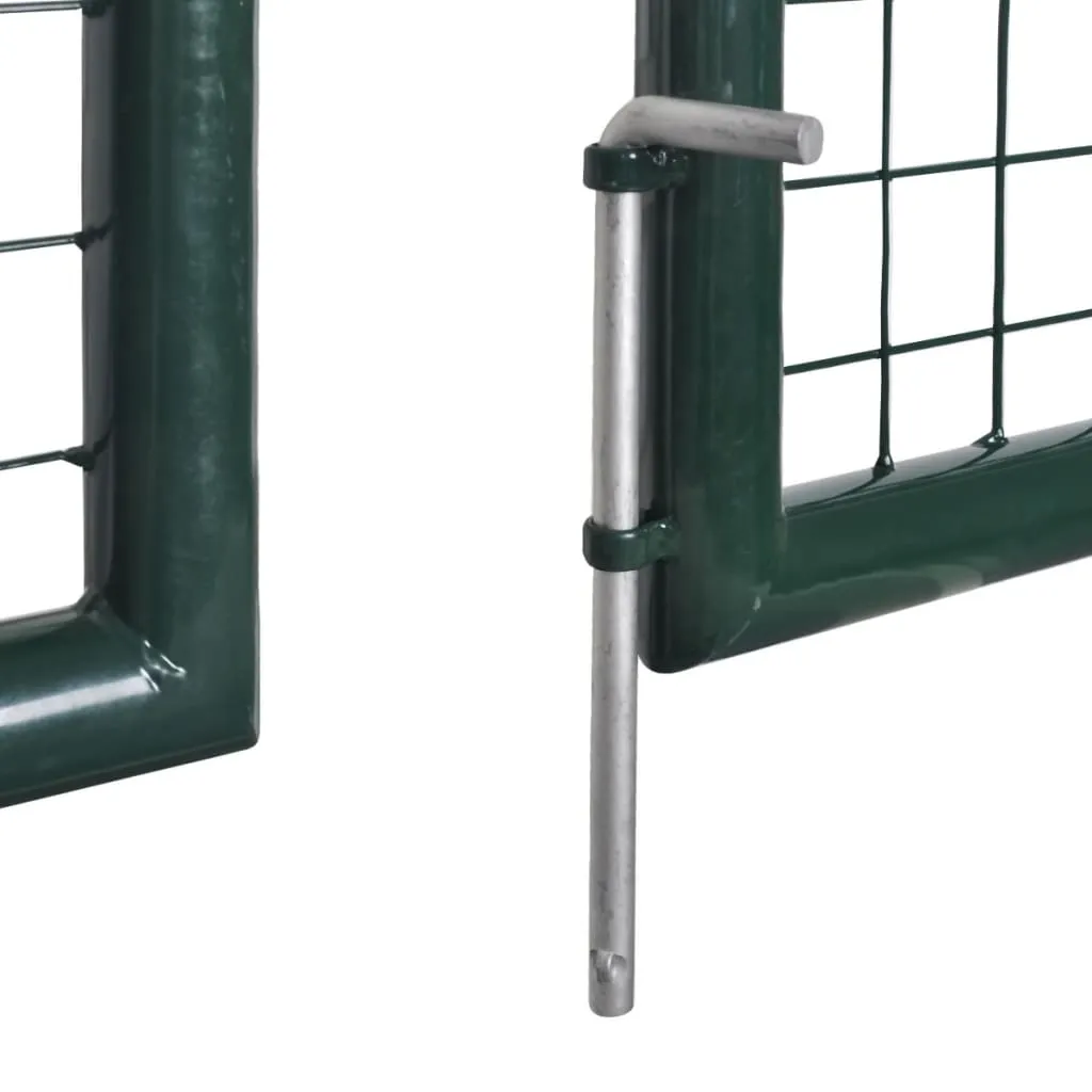 Fence Gate Steel 306x150 cm Green