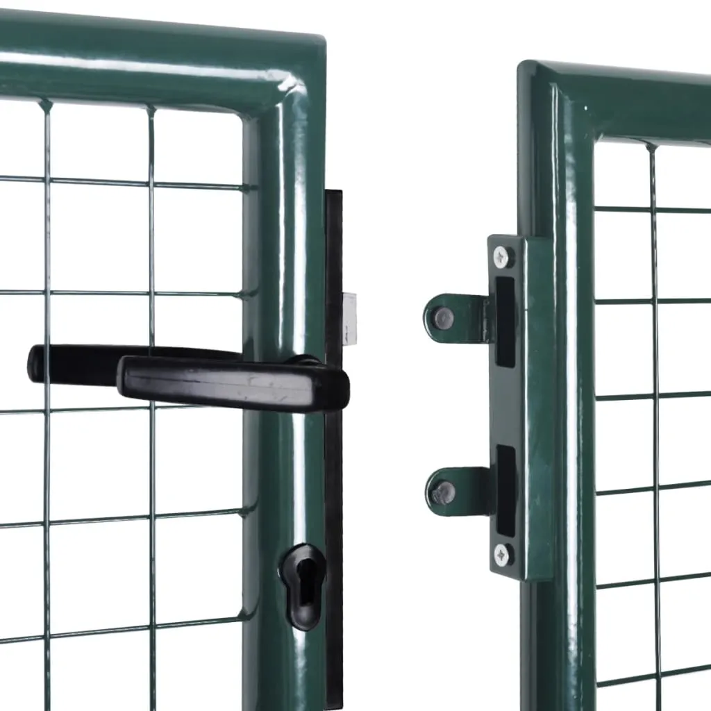 Fence Gate Steel 306x150 cm Green