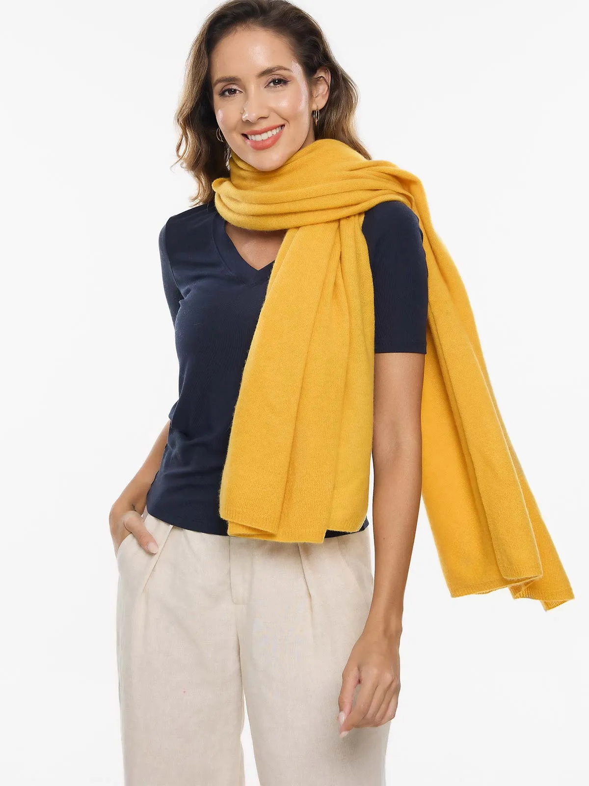 FlexKnit Yellow Cashmere Wrap