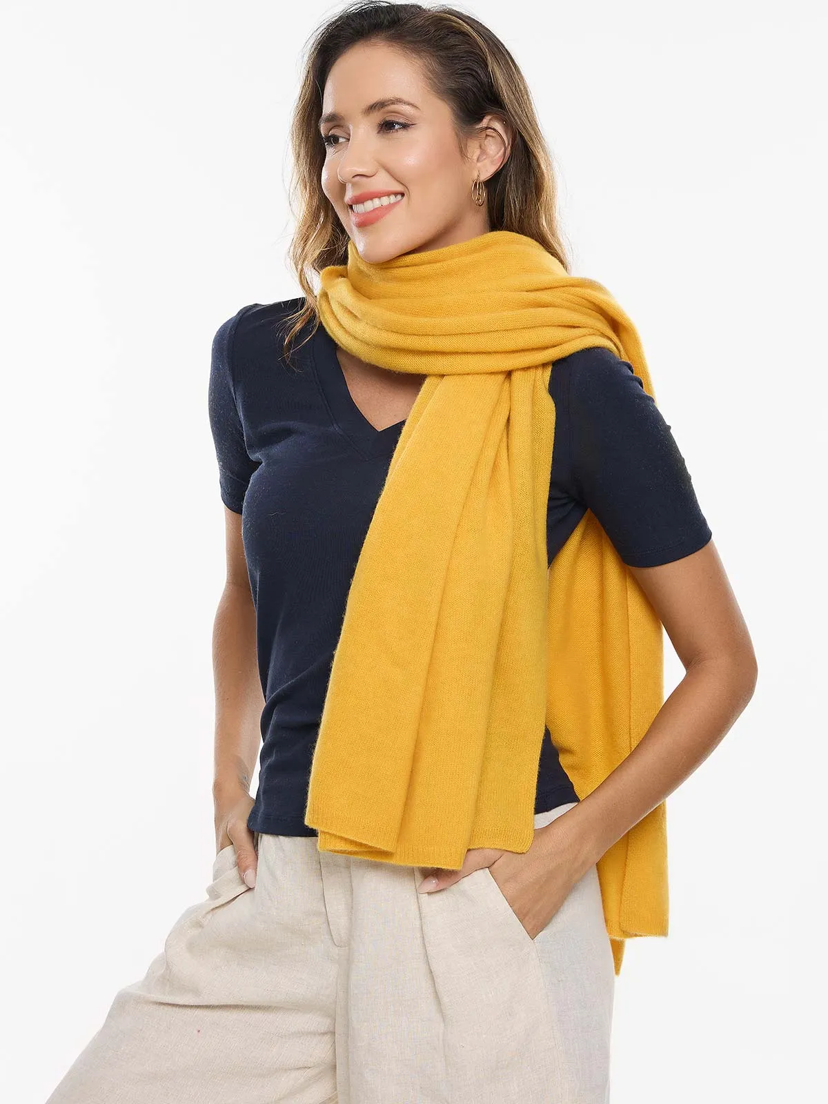 FlexKnit Yellow Cashmere Wrap