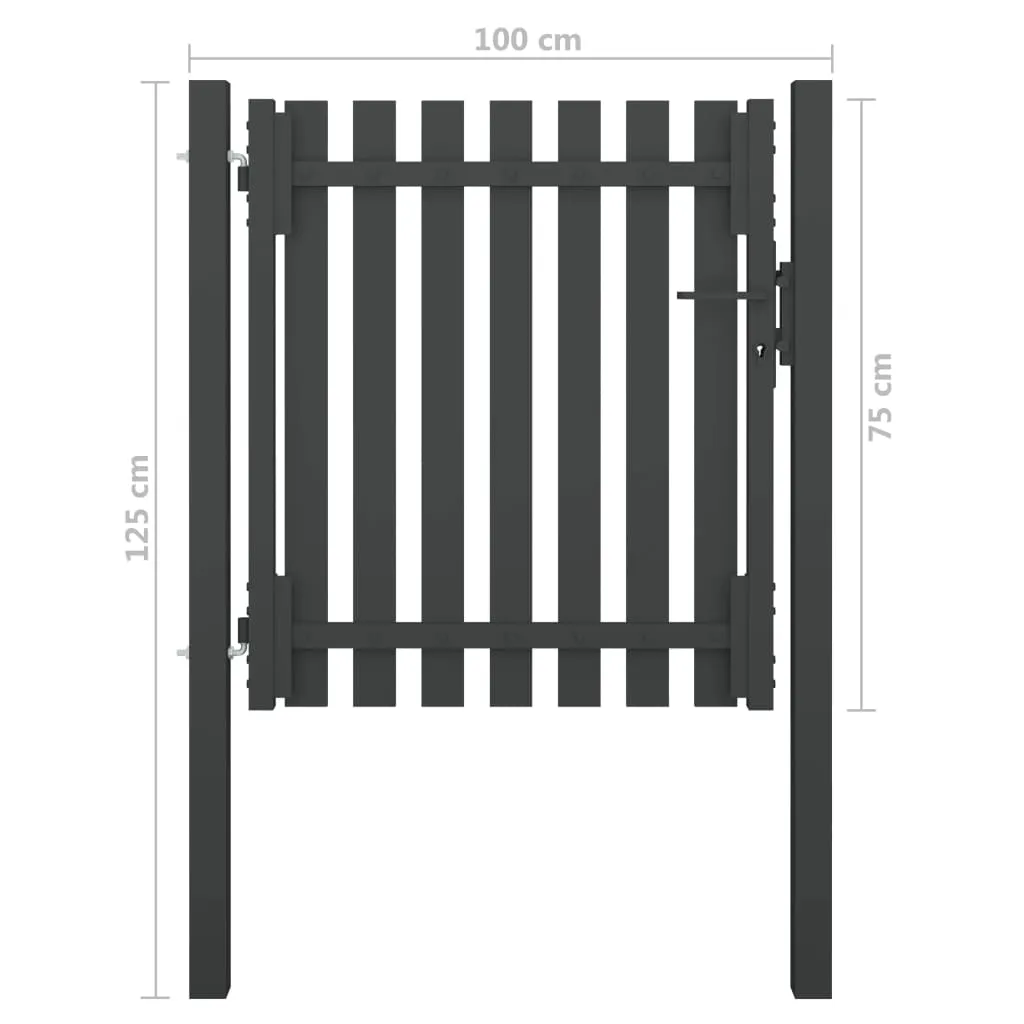 Garden Fence Gate Steel 1x1.25 m Anthracite