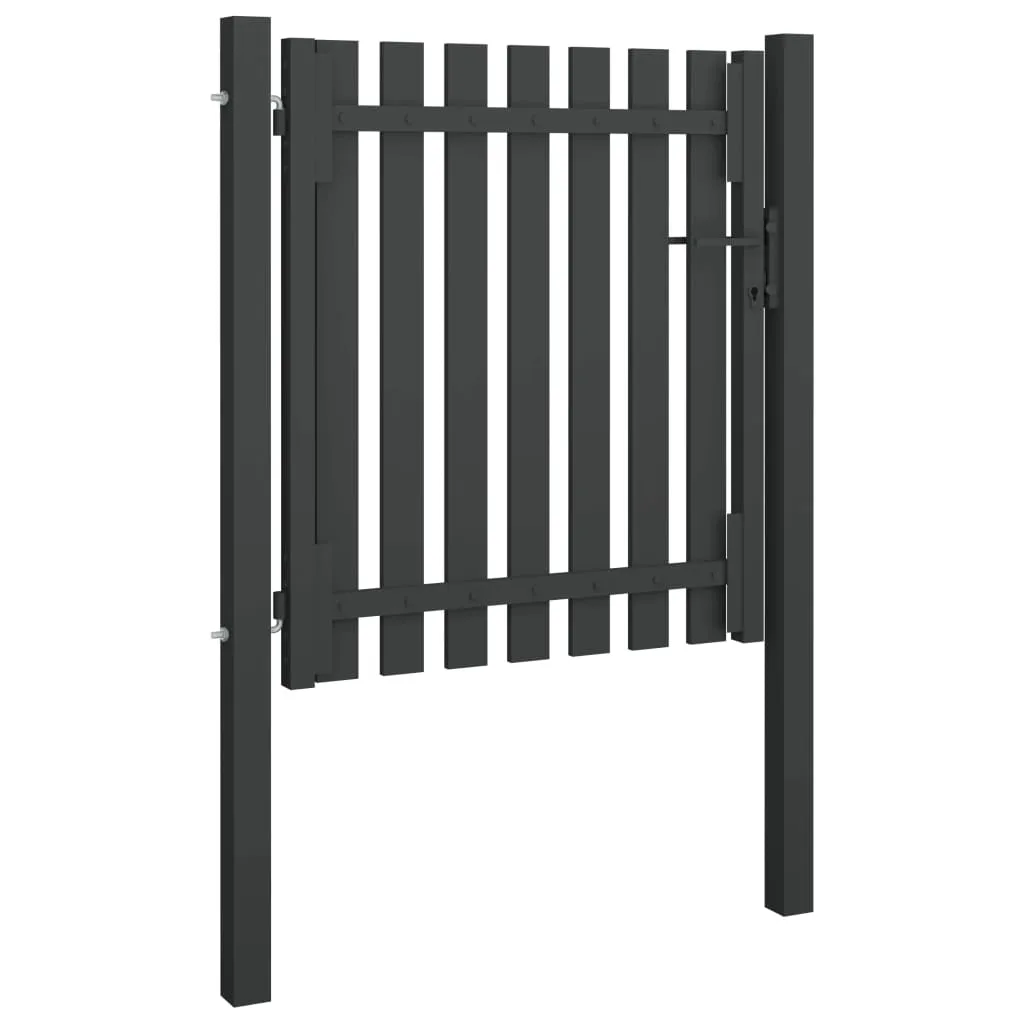 Garden Fence Gate Steel 1x1.25 m Anthracite