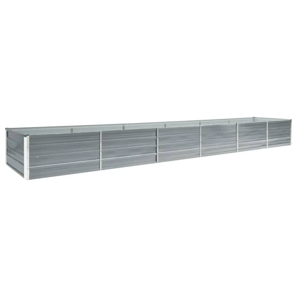 Garden Raised Bed Galvanised Steel 480x80x45 cm Grey