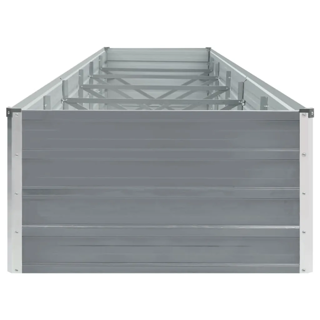 Garden Raised Bed Galvanised Steel 480x80x45 cm Grey