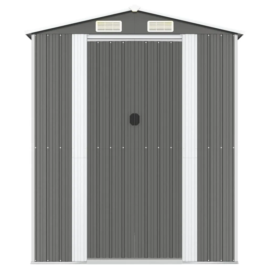 Garden Shed Light Grey 192x274x223 cm Galvanised Steel