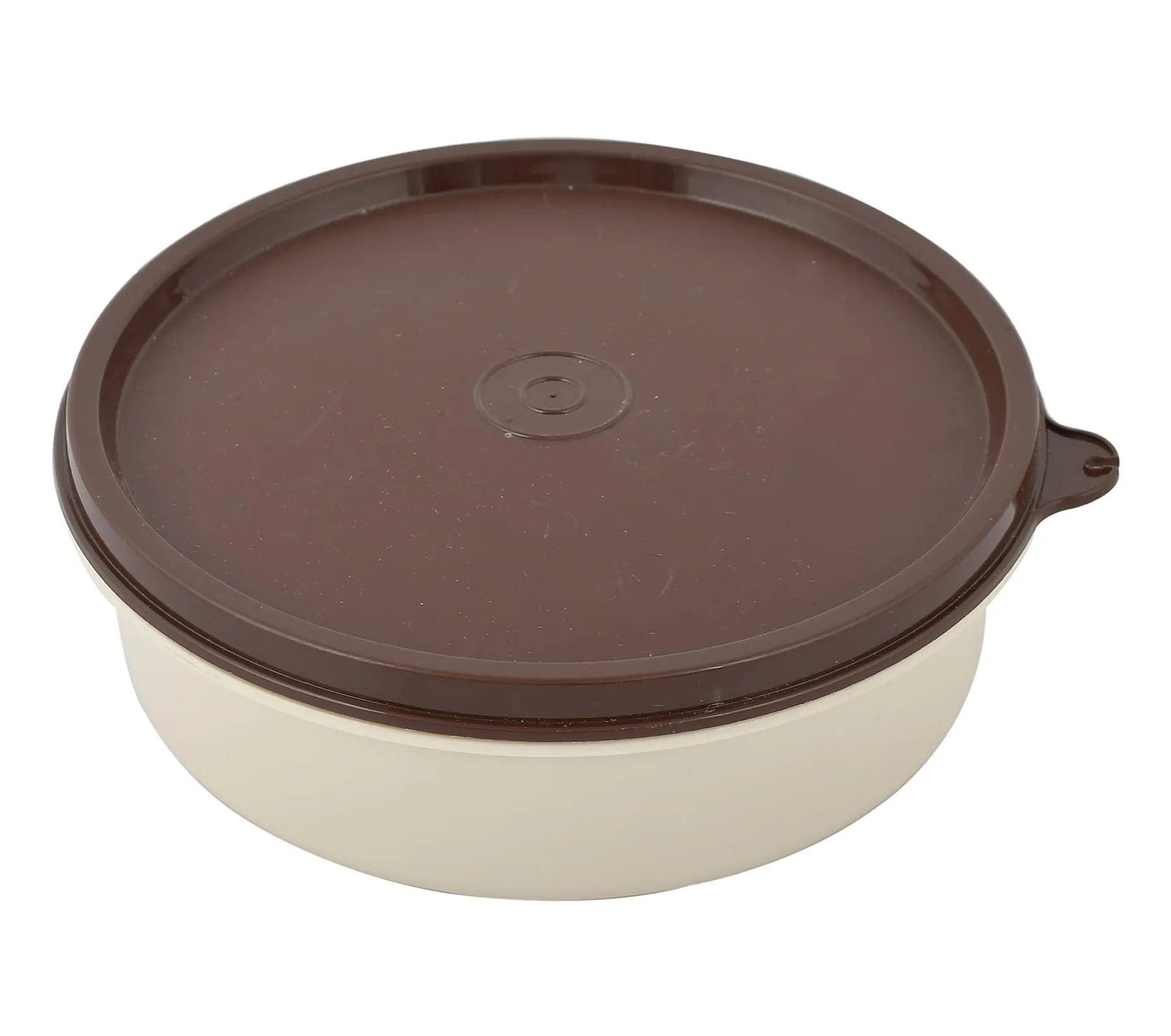 Heart Home Set of 2 Microwave Safe Inner Steel Lunch Containers (Cream & Brown)-HS42HEARTH25142