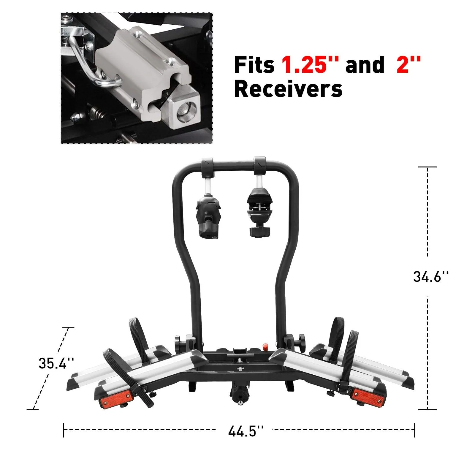 Hitch Bike Rack for 2 Bikes with Adjustable Arms Foldable Platform Style Bicycle Car Racks