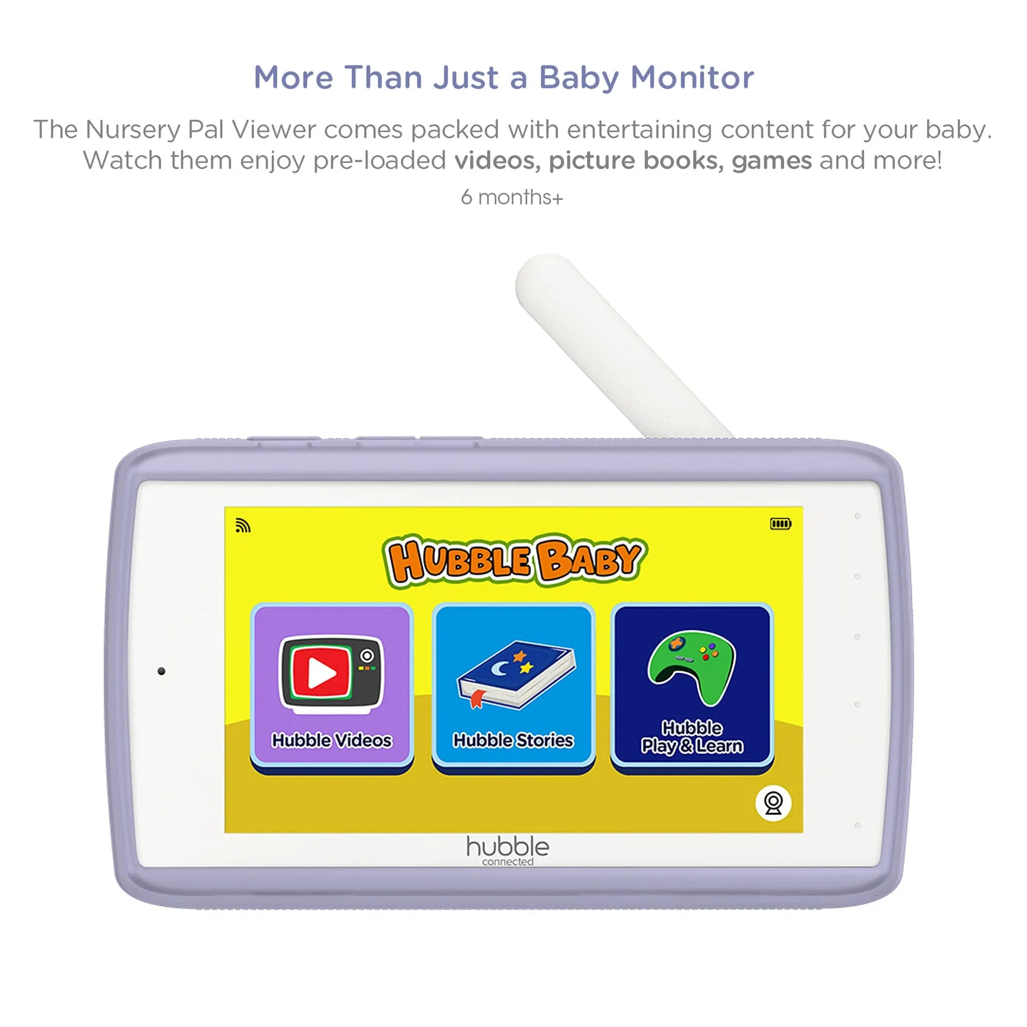 Hubble Connected Nursery Pal Premium Smart HD Touch Screen Viewer With Baby Monitor - White