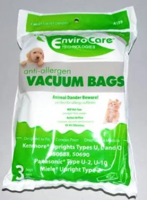 Kenmore 50688 & 50690 U, L, & O Anti-Allergen Vacuum Bags