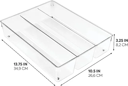 Linus Deep Utensil Org Clear 10.5" x 13.75" x 3"