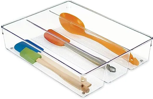 Linus Deep Utensil Org Clear 10.5" x 13.75" x 3"