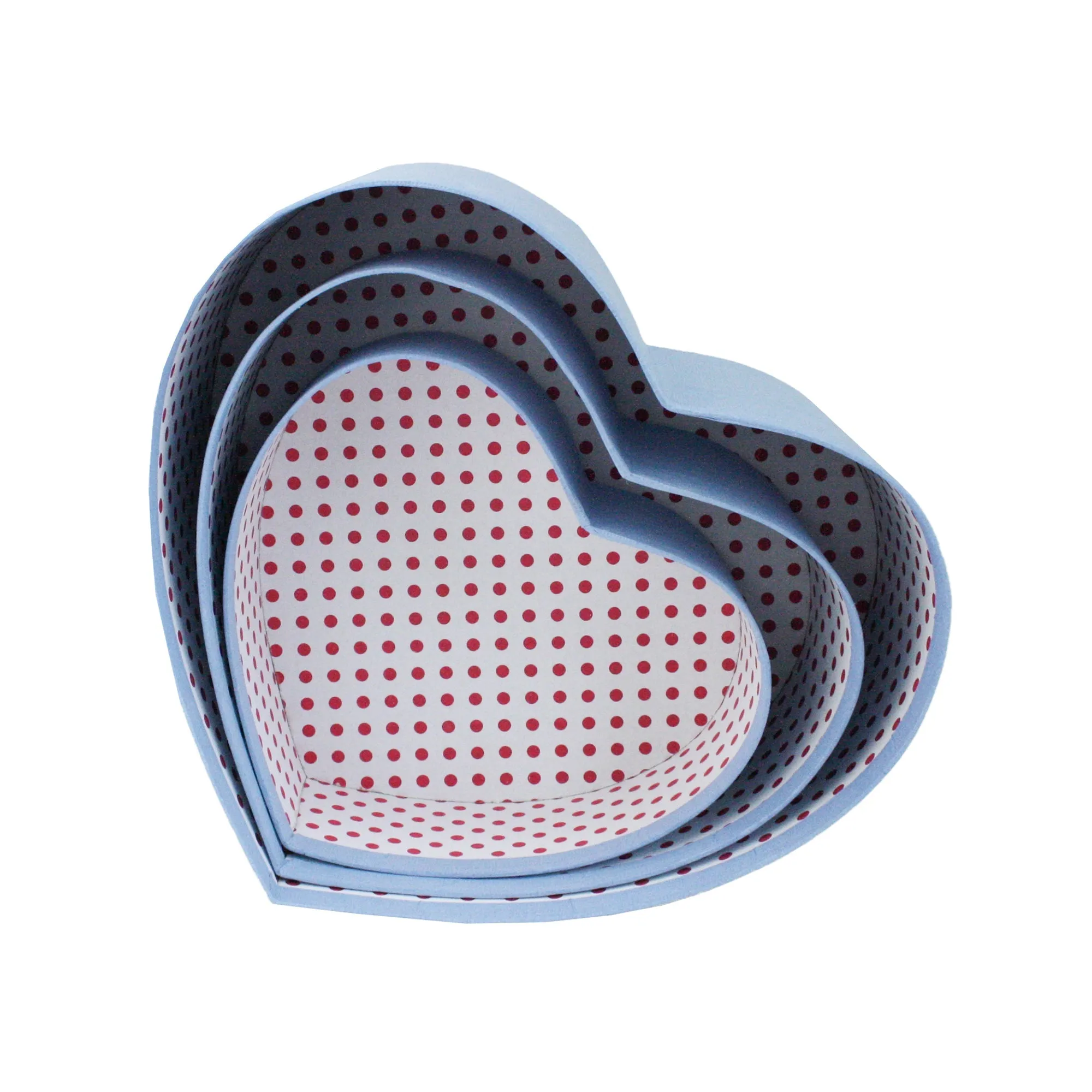 Luxury Heart Shaped Blue/White Gift Boxes - Set of 3