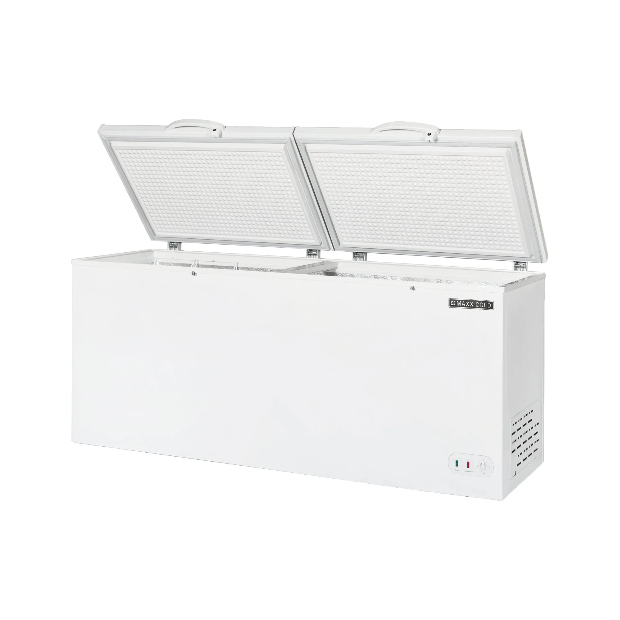 Maxx Cold - MXSH30.0SHC Extra Large Chest Freezer with Split Top, 76"W, 30 cu ft. Storage Capacity, Locking Lids, Garage Ready, in White