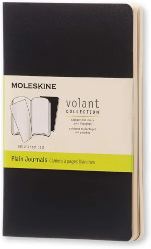 Moleskine Volant Plain Pocket Notebook Set of 2 Black