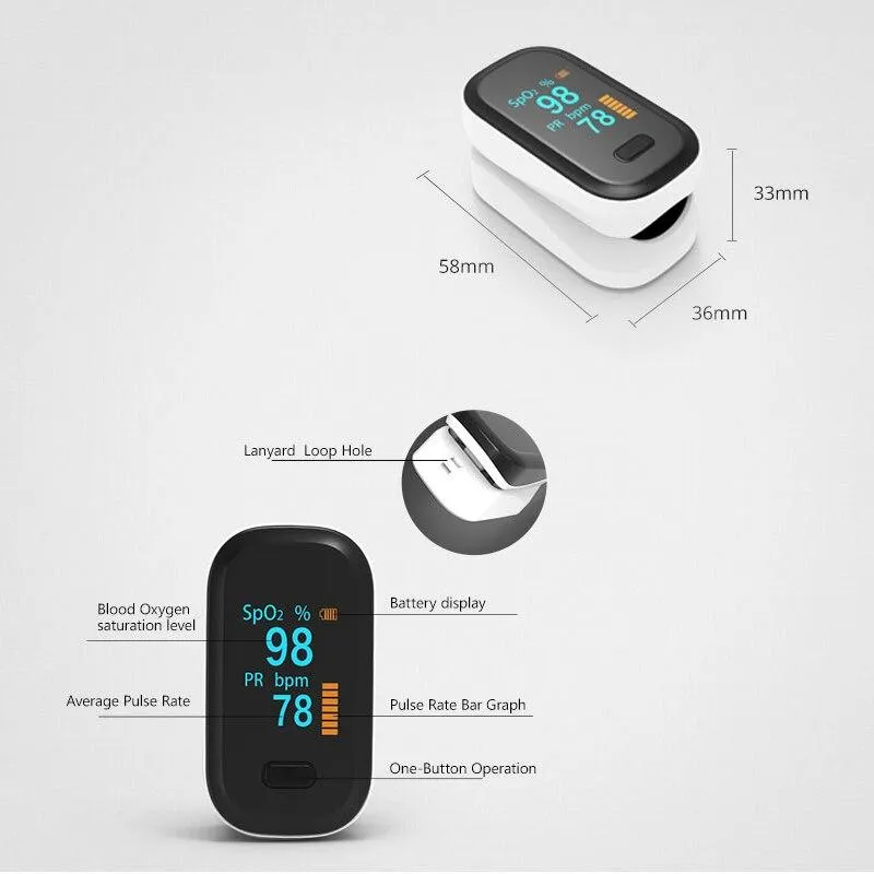 OLED Medical Portable Finger Pulse Oximeter blood oxygen Heart Rate Saturation Meter